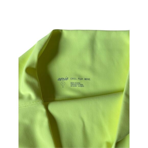 Aerie AEO Chill Play Move High Rise Leggings size L Neon Yellow Green - Picture 4 of 7